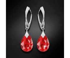 Diamond Sky Jewelry Sidabriniai auskarai moterims DiamondSky „Moon Shine (Light Siam)" su Swarovski kristalais