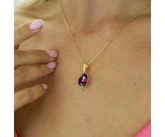 Diamond Sky Jewelry Sidabrinis kaklo papuošalas moterims Diamond Sky "Crystal Drop (Amethyst)" su Preciosa kristalais