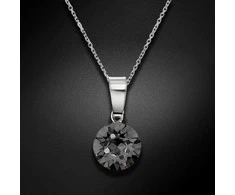 Diamond Sky Jewelry Sidabrinis kaklo papuošalas moterims DiamondSky „Classic (Sidabrinis Night)“ su Swarovski kristalais