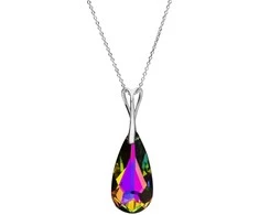 Diamond Sky Jewelry Sidabrinis kaklo papuošalas moterims DiamondSky „Rainbow Waterfall (Vitrail Medium)“ su Swarovski kristalais