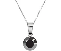 Diamond Sky Jewelry Sidabrinis kaklo papuošalas moterims DiamondSky „Classic (Jet Hematite)“ su Swarovski kristalais