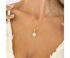 Diamond Sky Jewelry Sidabrinis kaklo papuošalas moterims Diamond Sky "Crystal Drop (Honey)" su Preciosa kristalais