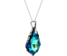 Diamond Sky Jewelry Sidabrinis kaklo papuošalas moterims DiamondSky „Baroque V (Bermuda Mėlyna)“ su Swarovski kristalais