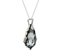 Diamond Sky Jewelry Sidabrinis kaklo papuošalas moterims DiamondSky „Baroque V (Sidabrinis Night)“ su Swarovski kristalais
