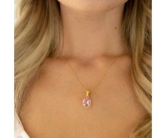 Diamond Sky Jewelry Sidabrinis kaklo papuošalas moterims Diamond Sky "Crystal Drop (Light Rose)" su Preciosa kristalais
