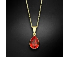 Diamond Sky Jewelry Sidabrinis kaklo papuošalas moterims Diamond Sky "Crystal Drop (Light Siam)" su Preciosa kristalais