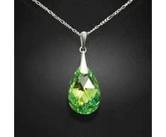 Diamond Sky Jewelry Sidabrinis kaklo papuošalas moterims DiamondSky „Baroque (Peridot AB)“ su Swarovski kristalais