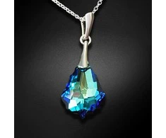 Diamond Sky Jewelry Sidabrinis kaklo papuošalas moterims DiamondSky „Baroque IV (Bermuda Mėlyna)“ su Swarovski kristalais