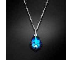 Diamond Sky Jewelry Sidabrinis kaklo papuošalas moterims DiamondSky „Baroque V (Meridian Mėlyna)“ su Swarovski kristalais