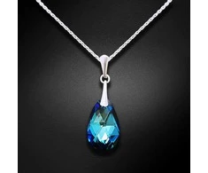 Diamond Sky Jewelry Sidabrinis kaklo papuošalas moterims DiamondSky „Baroque (Bermuda Mėlyna)“ su Swarovski kristalais