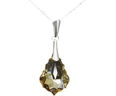 Diamond Sky Jewelry Sidabrinis kaklo papuošalas moterims DiamondSky „Baroque IV (Golden Shadow)“ su Swarovski kristalais