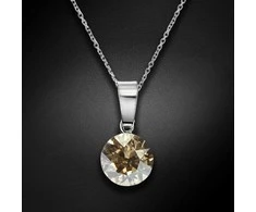 Diamond Sky Jewelry Sidabrinis kaklo papuošalas moterims DiamondSky „Classic (Golden Shadow)“ su Swarovski kristalais