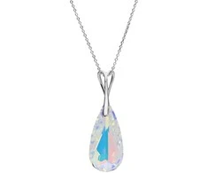 Diamond Sky Jewelry Sidabrinis kaklo papuošalas moterims DiamondSky „Rainbow Waterfall (Aurora Borealis)“ su Swarovski kristalais