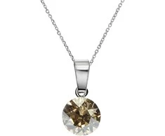 Diamond Sky Jewelry Sidabrinis kaklo papuošalas moterims DiamondSky „Classic (Golden Shadow)“ su Swarovski kristalais