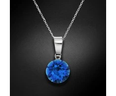 Diamond Sky Jewelry Sidabrinis kaklo papuošalas moterims DiamondSky „Classic (Capri Mėlyna)“ su Swarovski kristalais