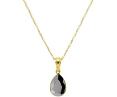 Diamond Sky Jewelry Sidabrinis kaklo papuošalas moterims Diamond Sky "Crystal Drop (Jet Hematite)" su Preciosa kristalais