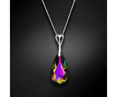 Diamond Sky Jewelry Sidabrinis kaklo papuošalas moterims DiamondSky „Rainbow Waterfall (Vitrail Medium)“ su Swarovski kristalais