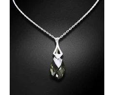 Diamond Sky Jewelry Sidabrinis kaklo papuošalas moterims DiamondSky „Baroque II (Juodas Diamond Light Chrome)“ su Swarovski kristalais