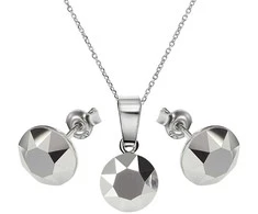 Diamond Sky Jewelry Sidabrinis papuošalų rinkinys moterims DiamondSky „Classic (Light Chrome)“ su Swarovski kristalais