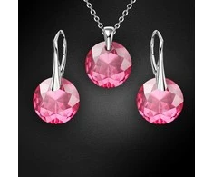 Diamond Sky Jewelry Sidabrinis papuošalų rinkinys moterims DiamondSky „Marianne (Rose)“ su Swarovski kristalais