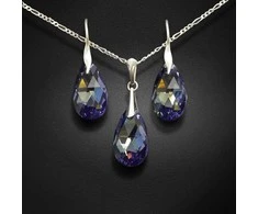 Diamond Sky Jewelry Sidabrinis papuošalų rinkinys moterims DiamondSky „Baroque (Tanzanite AB)“ su Swarovski kristalais