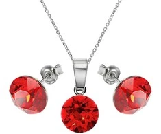 Diamond Sky Jewelry Sidabrinis papuošalų rinkinys moterims DiamondSky „Classic (Light Siam)“ su Swarovski kristalais