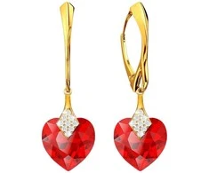 Diamond Sky Jewelry Sidabrinis papuošalų rinkinys moterims DiamondSky „Cute Valentine (Light Siam)“ su Swarovski kristalais