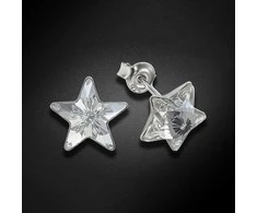 Diamond Sky Jewelry Vaikiški sidabriniai auskarai moterims DiamondSky „Žvaigždutė" su Swarovski kristalais