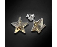 Diamond Sky Jewelry Vaikiški sidabriniai auskarai moterims DiamondSky „Žvaigždutė (Golden Shadow)" su Swarovski kristalais