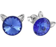 Diamond Sky Jewelry Vaikiški sidabriniai auskarai moterims DiamondSky „Katė (Sapphire)" su Swarovski kristalais