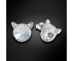 Diamond Sky Jewelry Vaikiški sidabriniai auskarai moterims DiamondSky „Katė" su Swarovski kristalais