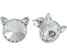 Diamond Sky Jewelry Vaikiški sidabriniai auskarai moterims DiamondSky „Katė" su Swarovski kristalais