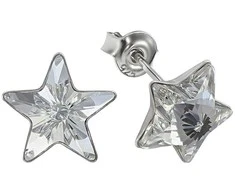 Diamond Sky Jewelry Vaikiški sidabriniai auskarai moterims DiamondSky „Žvaigždutė" su Swarovski kristalais