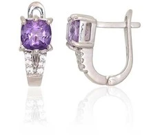 Sidabriniai auskarai moterims DiamondSky „Magic Amethyst“
