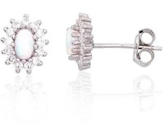 Sidabriniai auskarai moterims DiamondSky „Moon Charm VI“