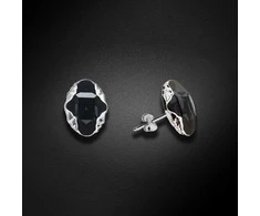 Spark Sidabriniai auskarai moterims DiamondSky „Delia (Graphite Lite Chrome)“ su Swarovski kristalais