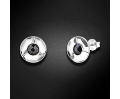 Spark Sidabriniai auskarai moterims DiamondSky „Astra (Hematite)“ su Swarovski kristalais