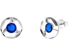 Spark Sidabriniai auskarai moterims DiamondSky „Astra (Capri Mėlyna)“ su Swarovski kristalais