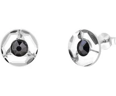Spark Sidabriniai auskarai moterims DiamondSky „Astra (Hematite)“ su Swarovski kristalais