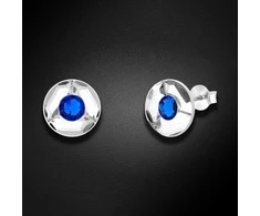 Spark Sidabriniai auskarai moterims DiamondSky „Astra (Capri Mėlyna)“ su Swarovski kristalais