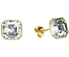 Spark Sidabriniai auskarai moterims DiamondSky „Imperial II“ su Swarovski kristalais