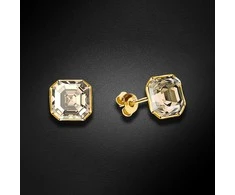 Spark Sidabriniai auskarai moterims DiamondSky „Imperial (Golden Shadow)“ su Swarovski kristalais