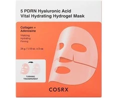 COSRX 5 PDRN hialurono rūgšties gyvybiškai drėkinamosios hidrogelio kaukės, 34 g * 3 vnt.