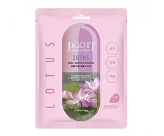 JIGOTT Lotus Real Ampoule Mask - lakštinė veido kaukė su lotoso ekstraktu, 27 ml