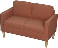HOMCOM 2 vietų sofa, maža sofa su porankiais, daiktadėže, moderni gobeleninė sofa, velveto išvaizda, medinės kojelės, pagalvė, poilsio sofa svetainei, miegamajam, 117 x 63 x 79 cm, rožinė
