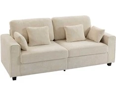 3 vietų sofa smėlio spalvos