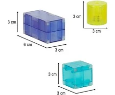 3D konstrukcinės magnetinės plytos LED šviečiančios 64 vnt.