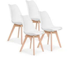 4-ių kėdžių komplektas ModernHome, baltas