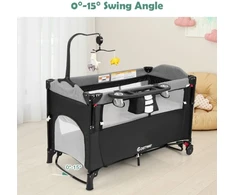 5-in-1 kūdikio lovelė juoda