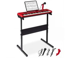 61 klavišų pianinas Raudonas